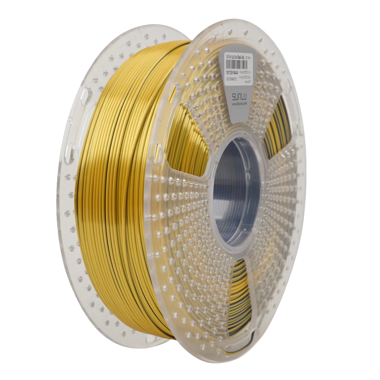 Silk PLA+ пластик Sunlu Dual Color для 3D-принтера 1.75mm 1кг Чорний-Золотий