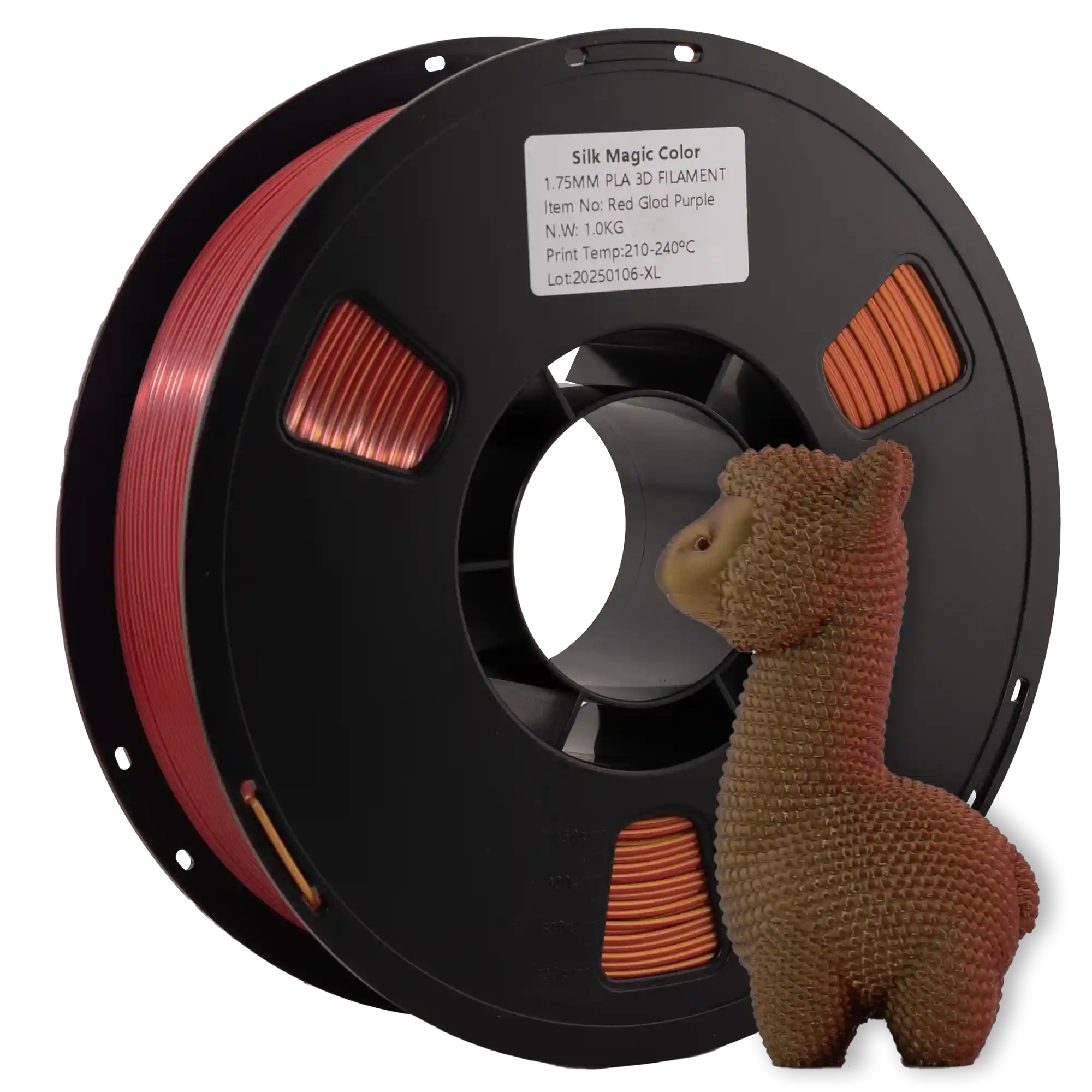 SILK PLA Tri Color-пластик 3DShop для 3D-принтера 1.75mm 1кг Червоний Золотий Фіолетовий