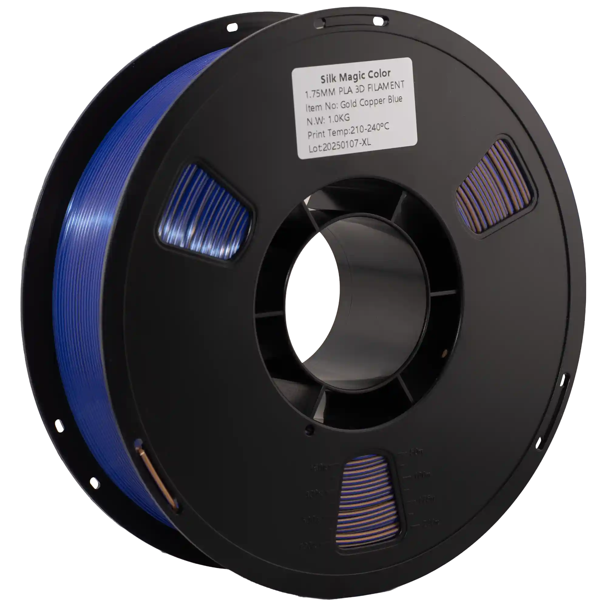 SILK PLA Tri Color-пластик 3DShop для 3D-принтера 1.75mm 1кг Золото Мідь Блакитний